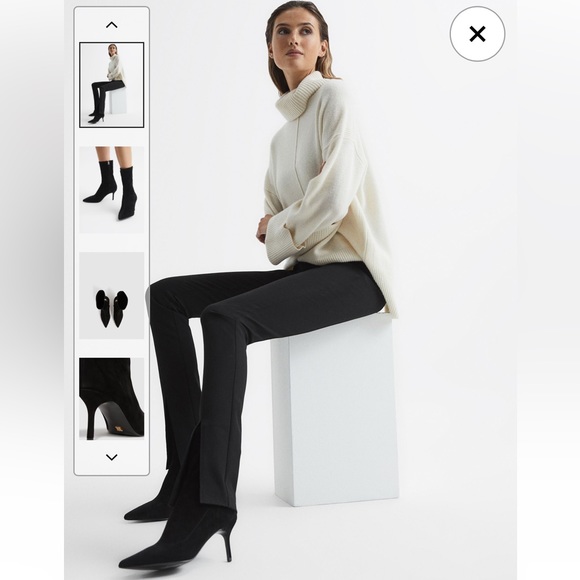 REISS Caley Black
Pointed Kitten Heel Leather size 36 
5.5US / 36EU $385 - Picture 3 of 16